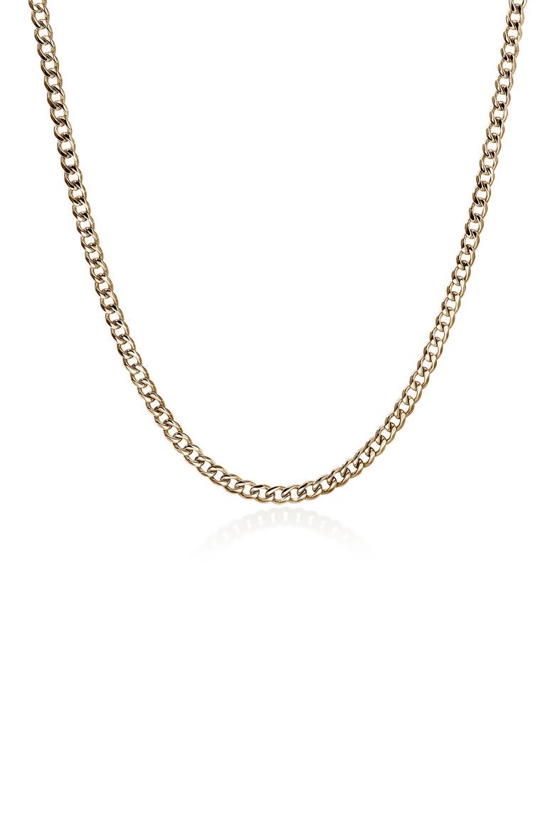 Curb Chain Necklace, 3.9mm, Main, color, GOLD