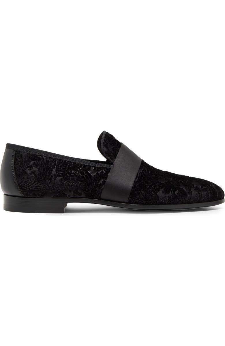 Magnanni Patterned Suede & Leather Loafer, Alternate, color,