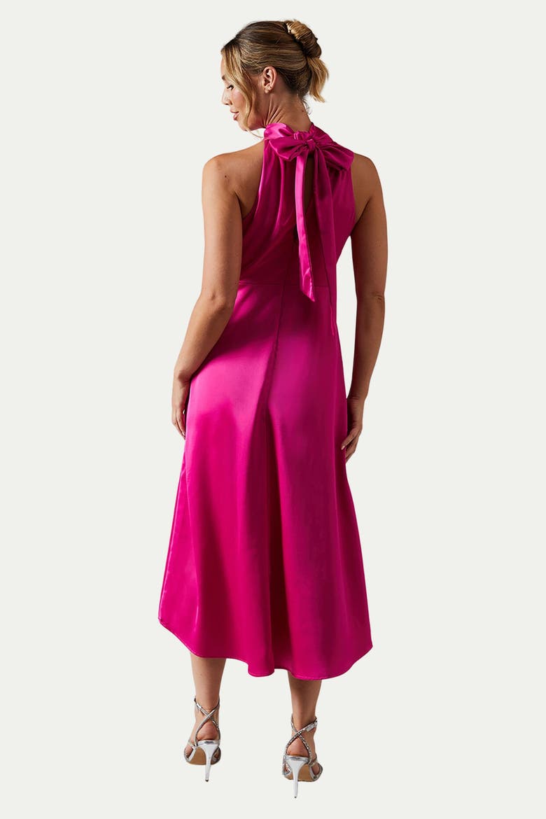 Midi Bridesmaid Midi Dress, Alternate, color, Bright Pink