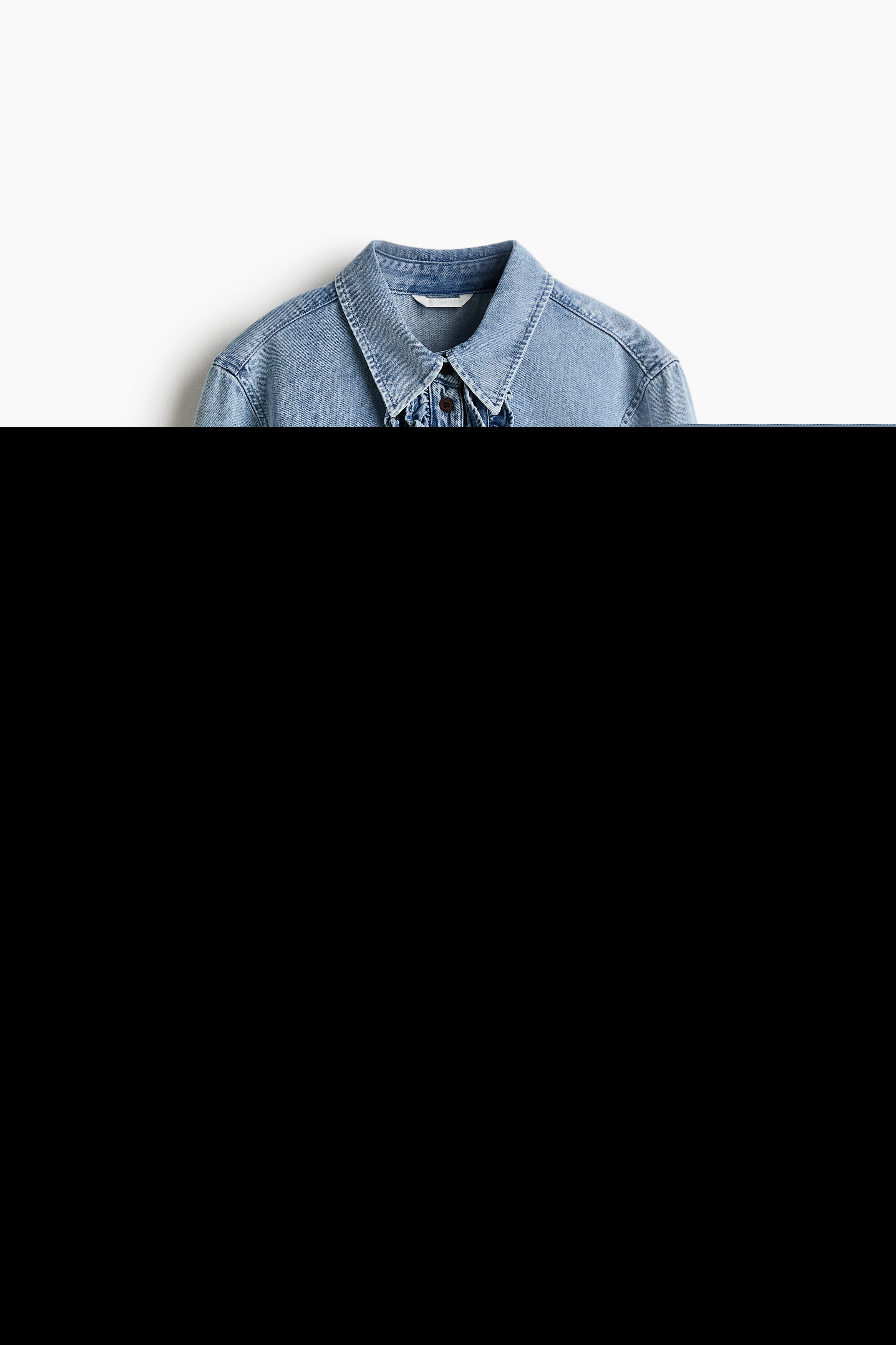 Frill-trimmed Denim Shirt