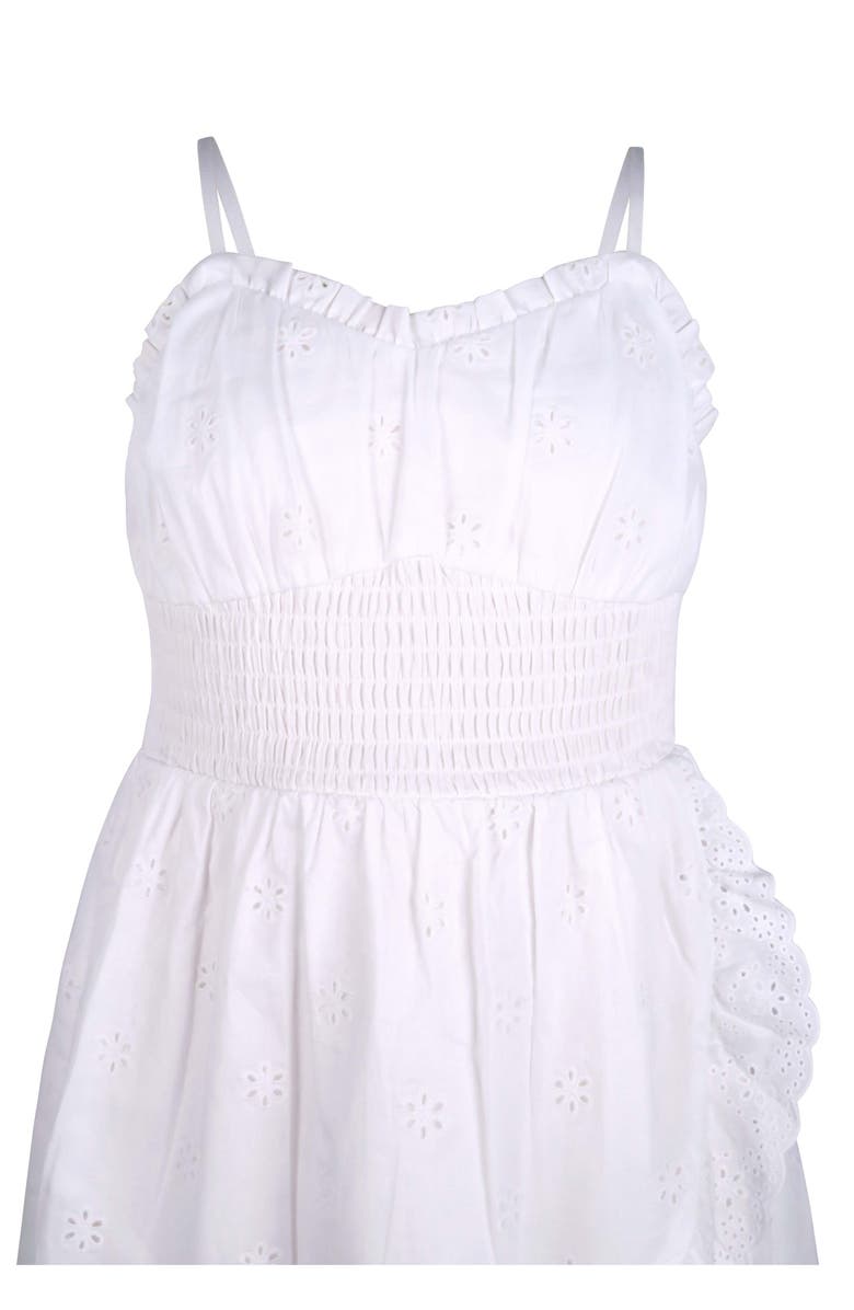 Zunie Kids' Cotton Eyelet Smocked Dress, Alternate, color, White