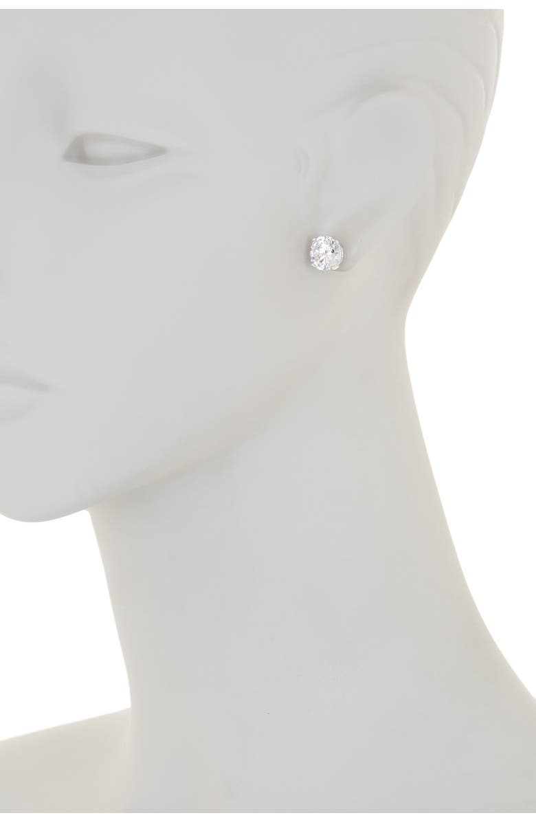 NORDSTROM RACK Sterling Silver Round Cut CZ Studs - 8.00 ctw, Alternate, color, Clear/Silver