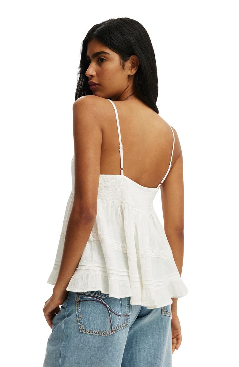 Cotton On Women's Billie Lace Babydoll Cami, Alternate, color, Gardenia