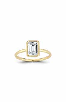 Emerald Cut Moissanite Solitaire Ring