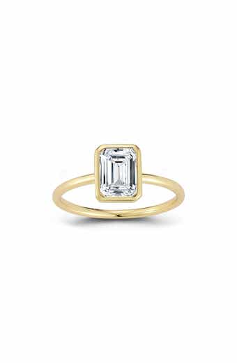 Emerald Cut Moissanite Solitaire Ring