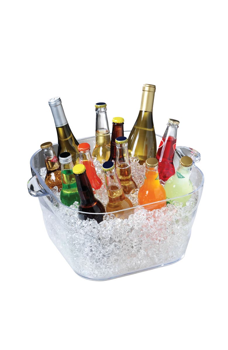 PRODYNE Big Square Party Beverage Tub, Clear, Alternate, color, Clear