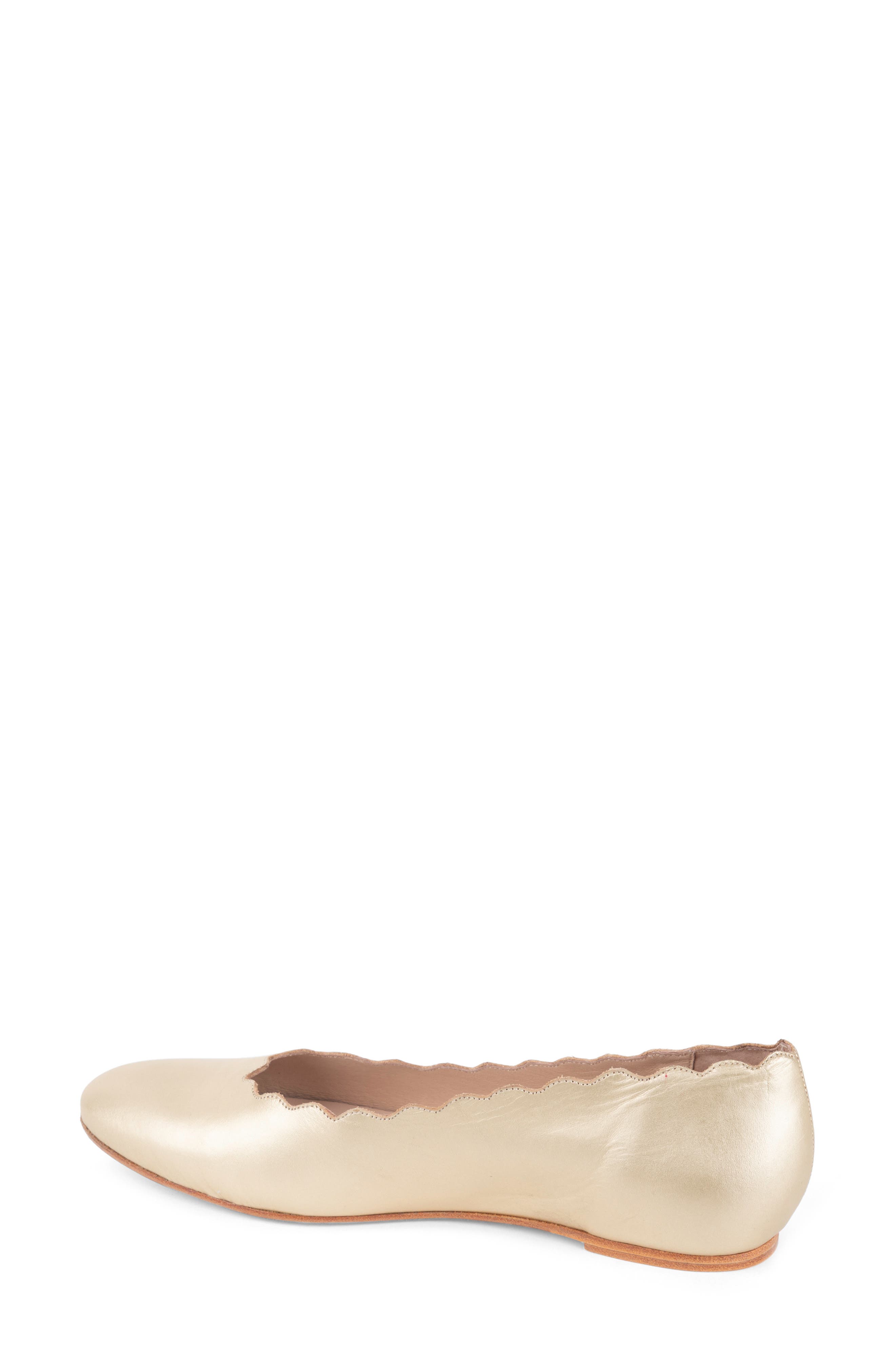 Palm Beach Scalloped Ballet Flat, Alternate, color, GOLD
