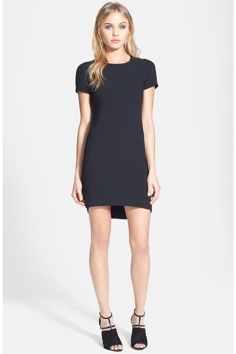 Crepe Shift Dress, Main, color, BLACK