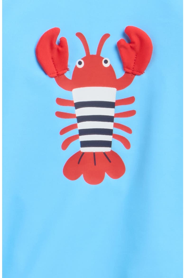 Lobster Rash Guard & Swim Trunks Set, Alternate, color, BLUE