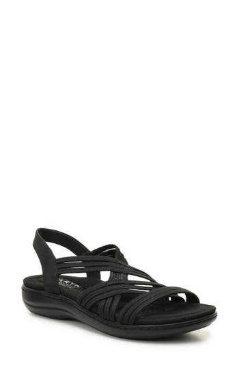Taryn Rose Elastic Slingback Sandal In Black