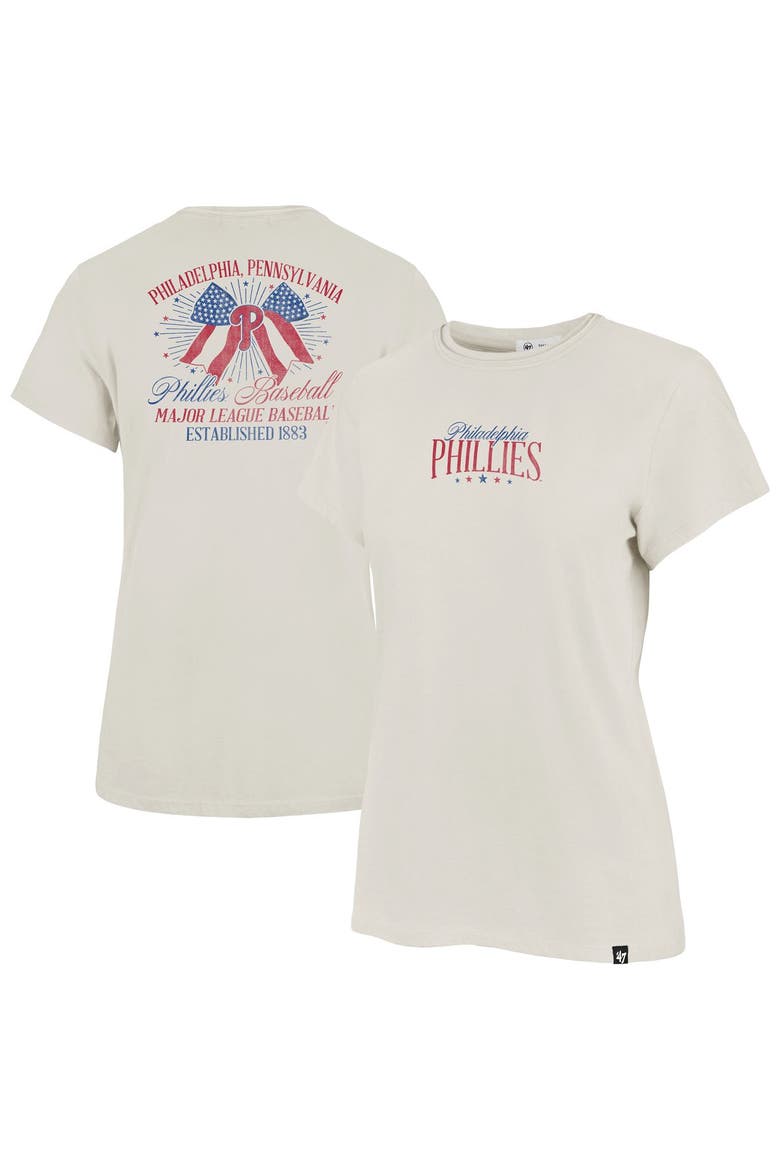 Women's '47 Cream Philadelphia Phillies Bow Burst Frankie T-Shirt, Main, color, Cream