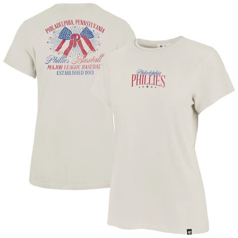 Women's '47 Cream Philadelphia Phillies Bow Burst Frankie T-Shirt