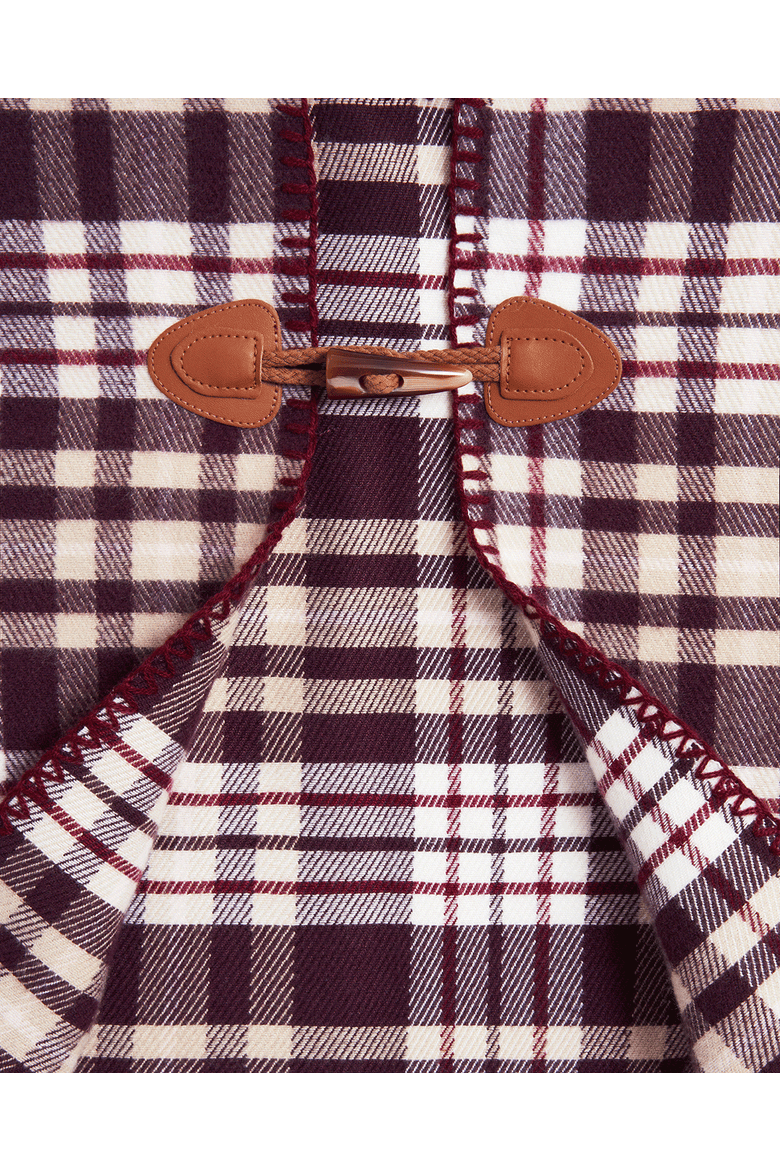 Caramel & Chocolate Check Cape, Alternate, color, Caramel & Chocolate