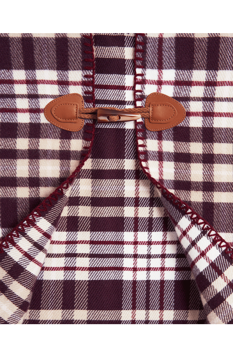 Fable England Caramel & Chocolate Check Cape, Alternate, color, Caramel & Chocolate