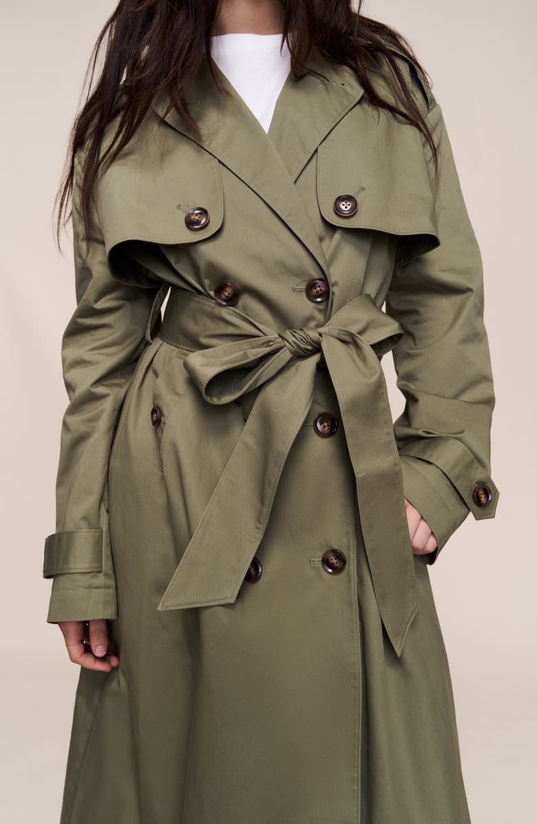 Guizio Classic Trench Coat, Alternate, color, Olive