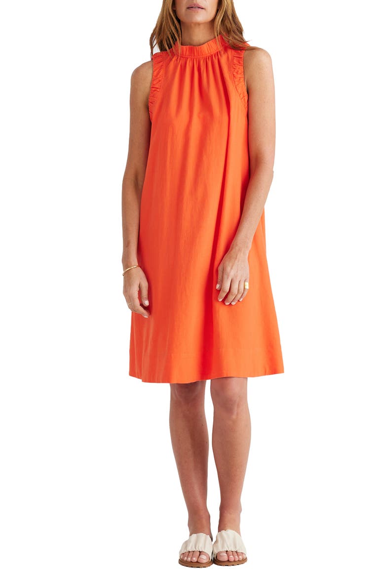 Kelley Linen Blend Sleeveless Dress, Main, color, MANDARIN