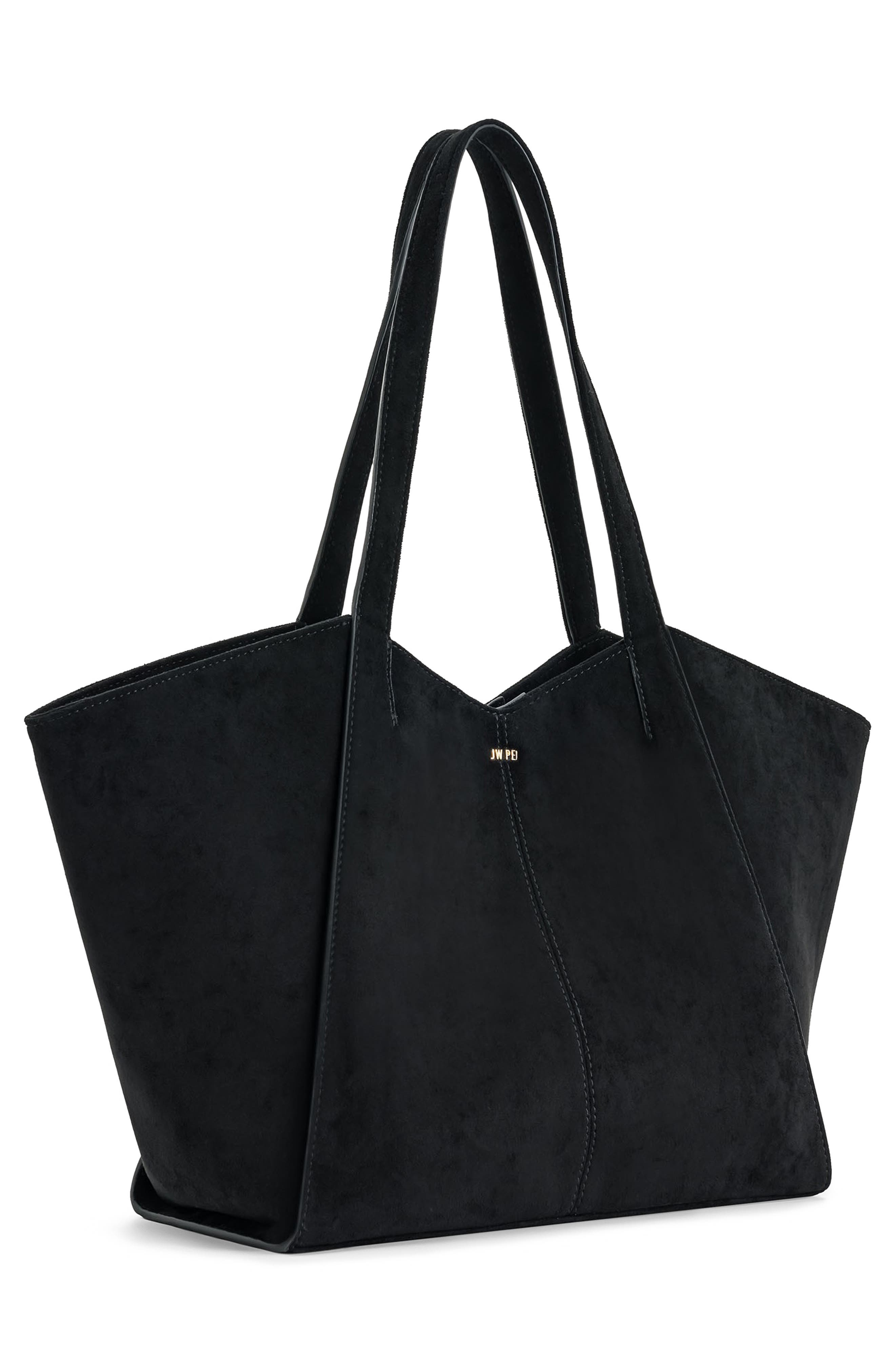 JW PEI Large Kiana Faux Suede Tote, Alternate, color, Black