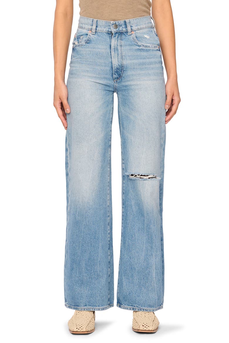 Hepburn Ripped High Waist Wide Leg Jeans, Main, color, SALTON SEA DISTRESSE