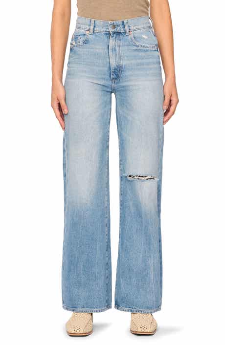 Hepburn Ripped High Waist Wide Leg Jeans