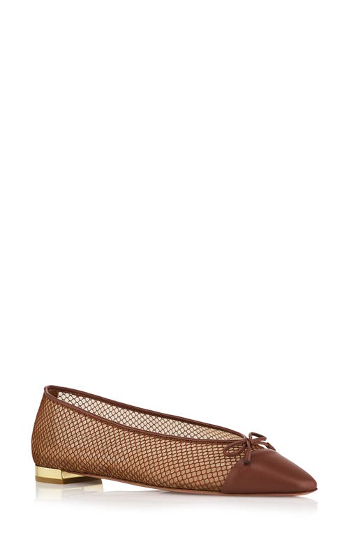 Aquazzura Gioia Mesh And Leather Ballet Flats