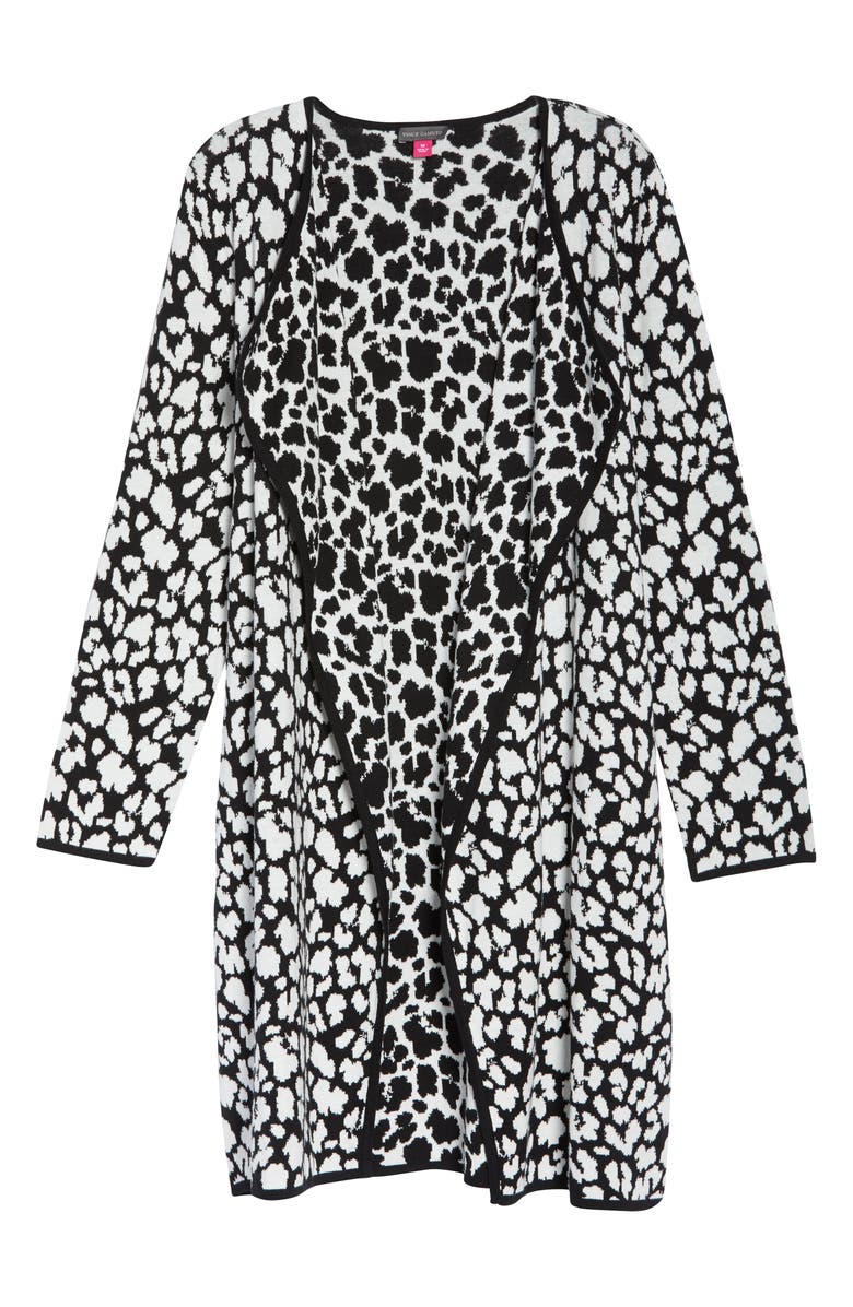 Vince Camuto Cheetah Open Front Maxi Cardigan, Alternate, color,