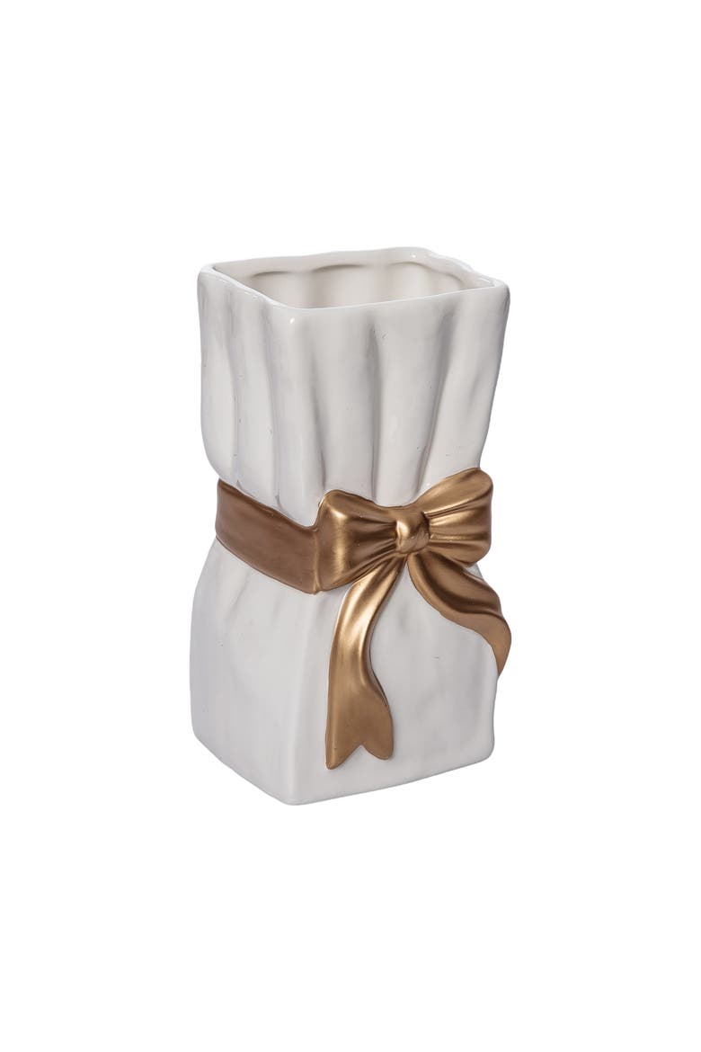 Dolomite Ribbon Gold Vase for Floral Display and Home Decor, Alternate, color, Multicolored
