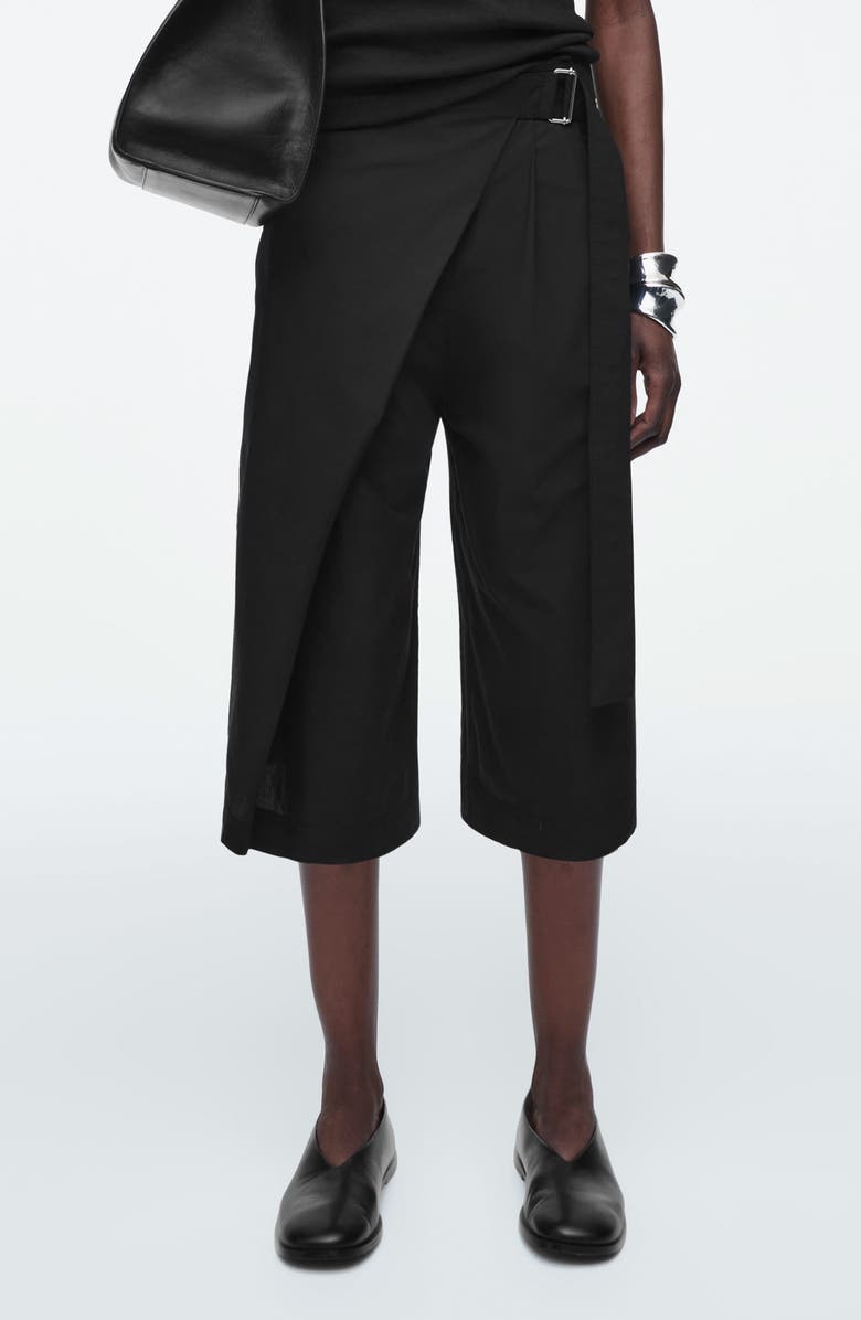 COS Renkon Wrap Look Cotton Bermuda Shorts, Main, color, 