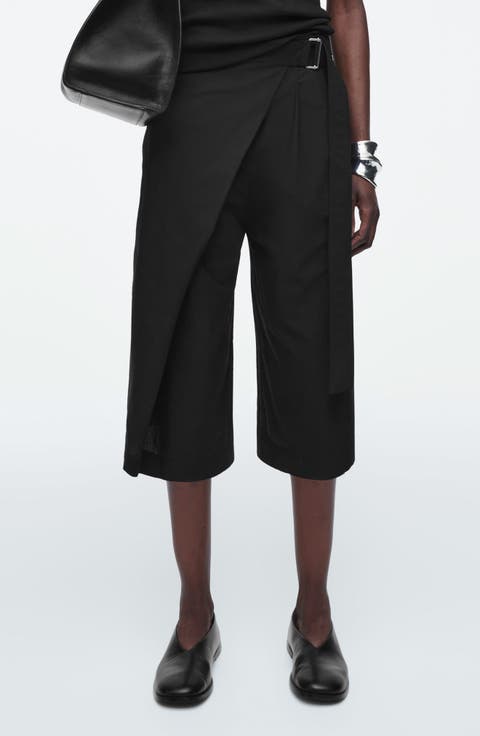 Renkon Wrap Look Cotton Bermuda Shorts
