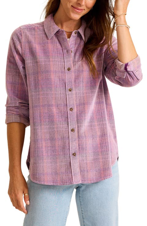 Beachfront Stretch Cotton Corduroy Button-Up Shirt