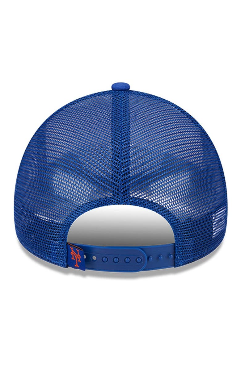 New Era Men's New Era White/Royal New York Mets Stacked A-Frame Trucker 9FORTY Adjustable Hat, Alternate, color, 