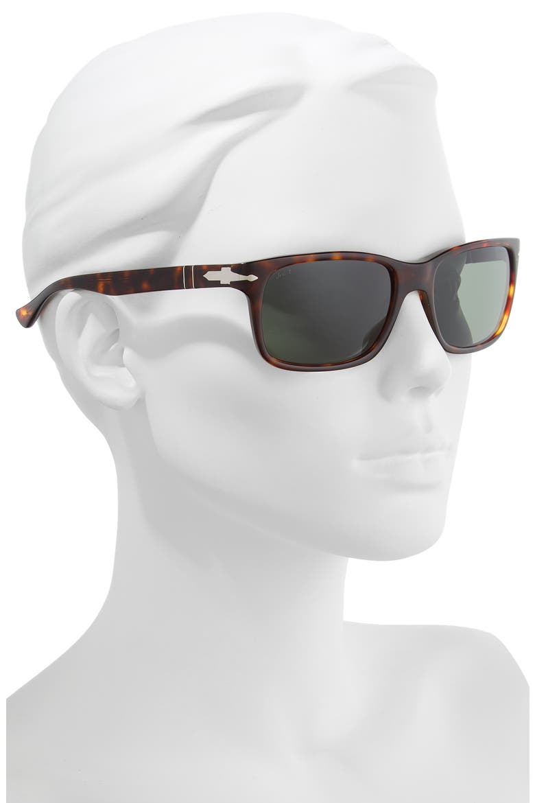 58mm Rectangle Sunglasses, Alternate, color, HAVANA/ BLACK SOLID