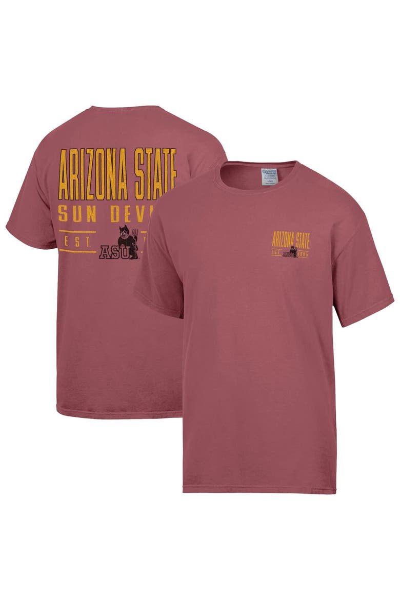 Men's ComfortWash  Maroon Arizona State Sun Devils Big Name T-Shirt, Main, color, Maroon