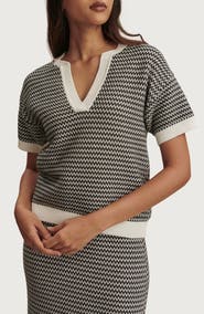 Varley Dora Short Sleeve Cotton Sweater