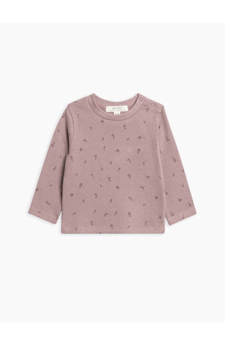 Kendi Mesa Waffle Knit Long Sleeve Top, Main, color, Samara Floral / Purple