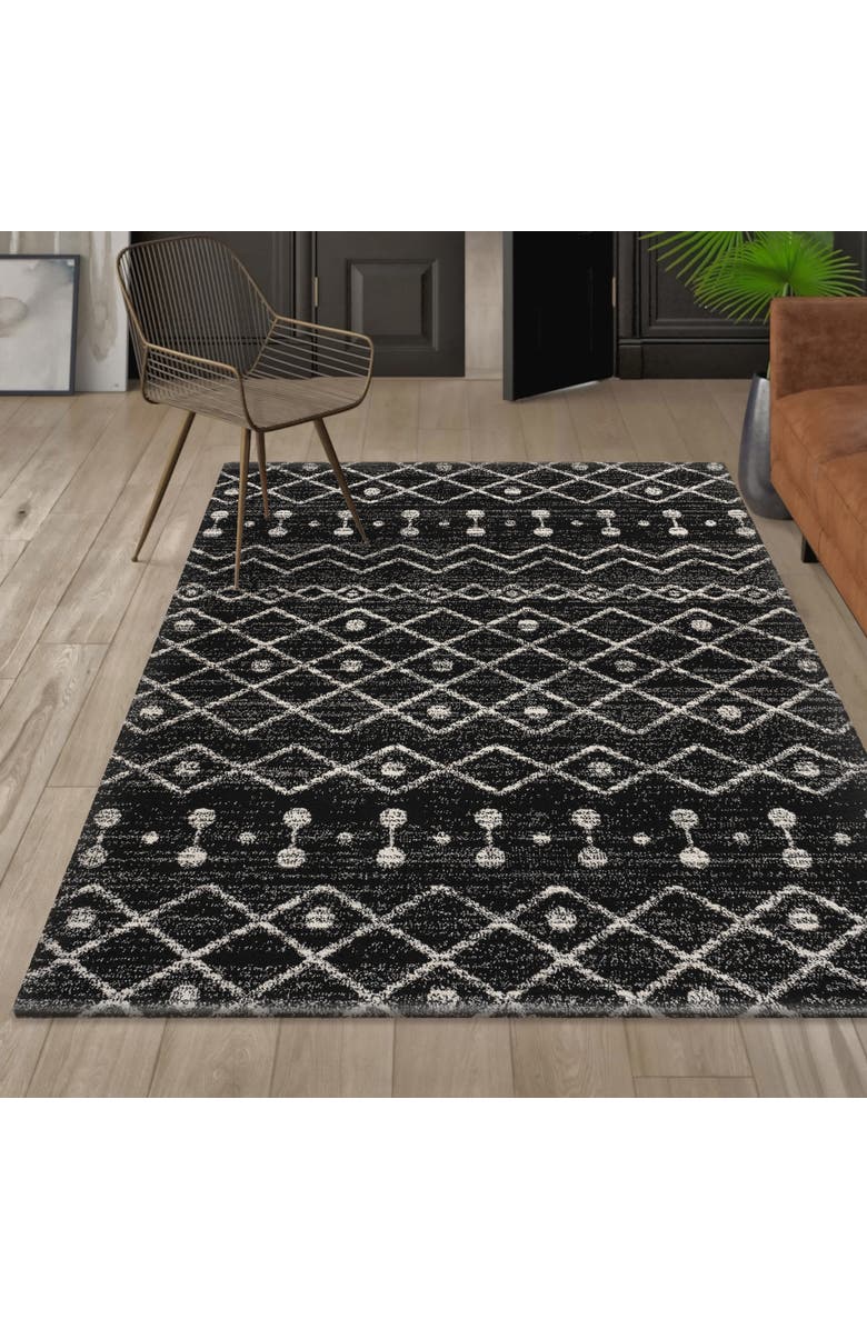 JONATHAN Y Aksil Moroccan Beni Souk Area Rug, Alternate, color, Black/Cream