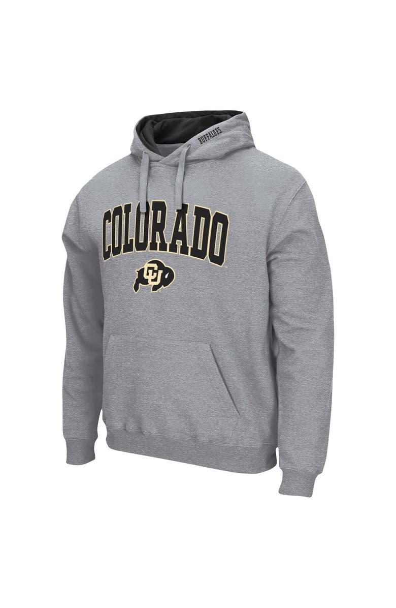 COLOSSEUM Men's Colosseum Heather Gray Colorado Buffaloes Arch & Logo 3.0 Pullover Hoodie, Alternate, color, Heather Gray