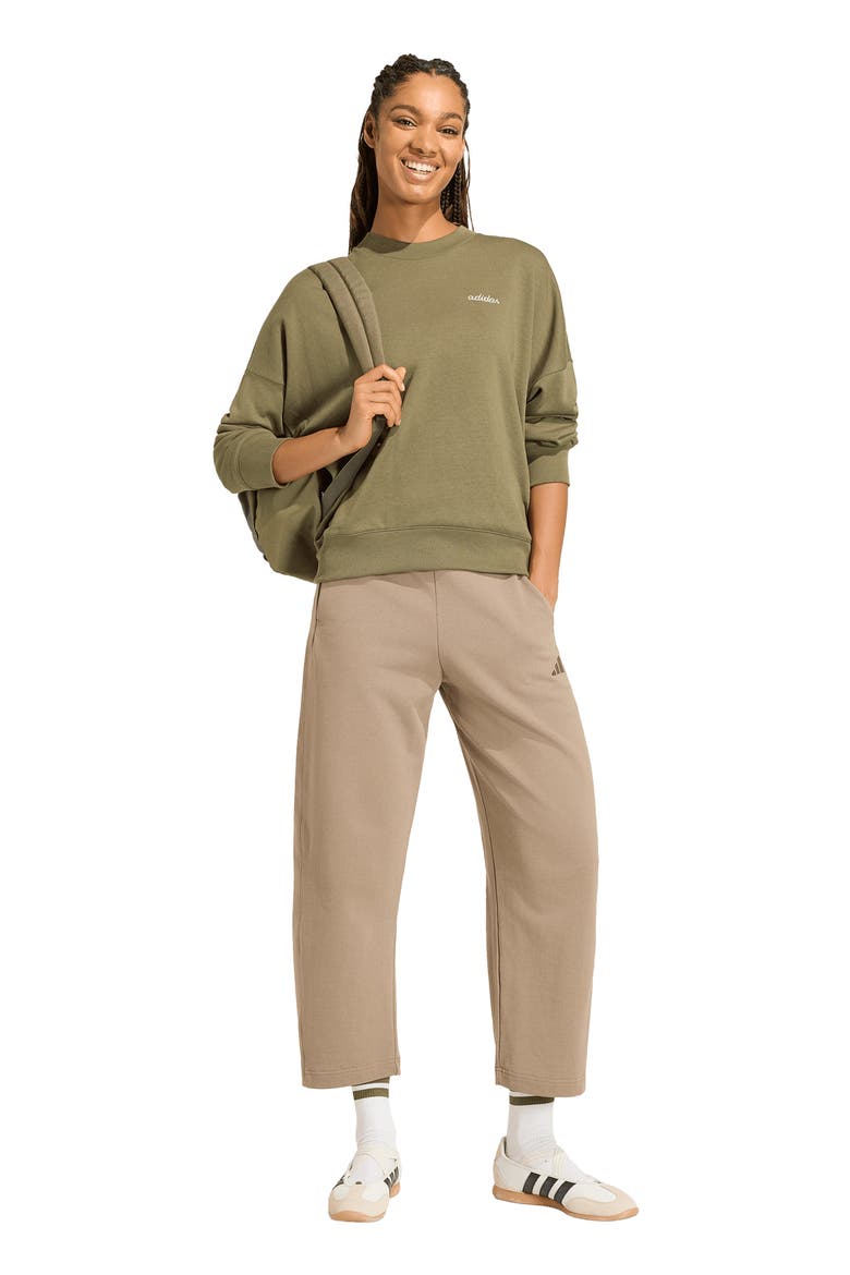 Logo Crewneck Sweatshirt, Alternate, color, OLIVE STRATA/LGH SOLID GREY
