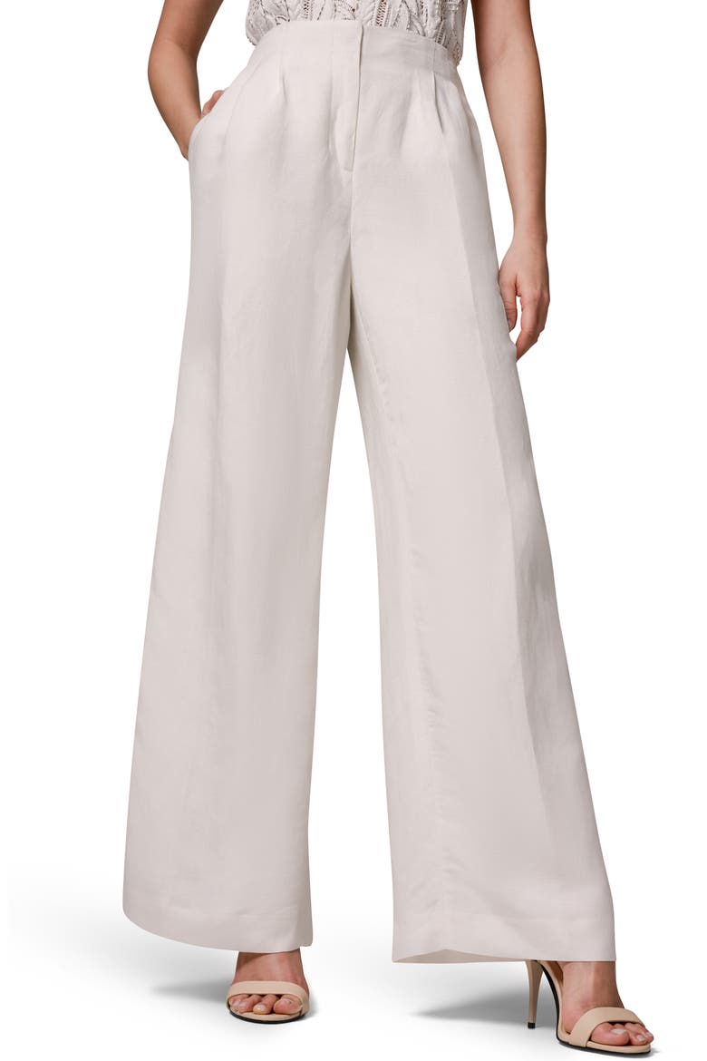 Pleated Wide Leg Pants, Main, color, CREAM