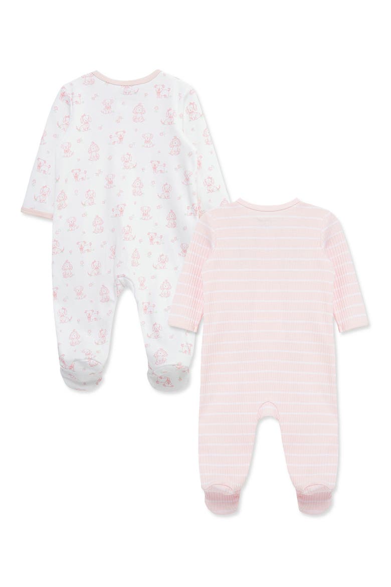 Puppies 2-Pack Organic Cotton Footies, Alternate, color, PINK