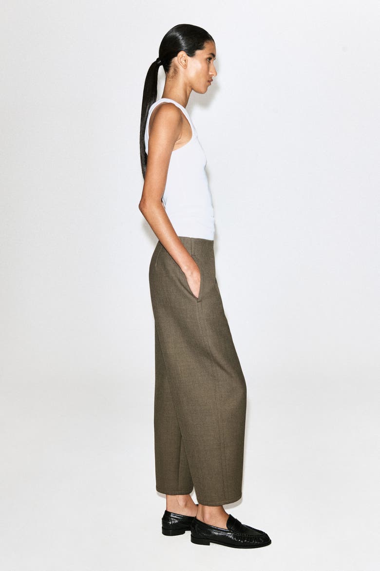 Double-faced Barrel-leg Pants, Alternate, color, STONE