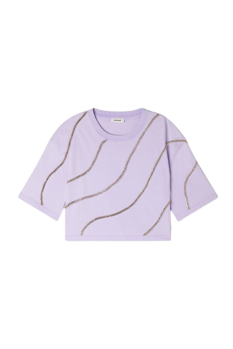 Rhinestone cropped T-shirt, Alternate, color, Mauve