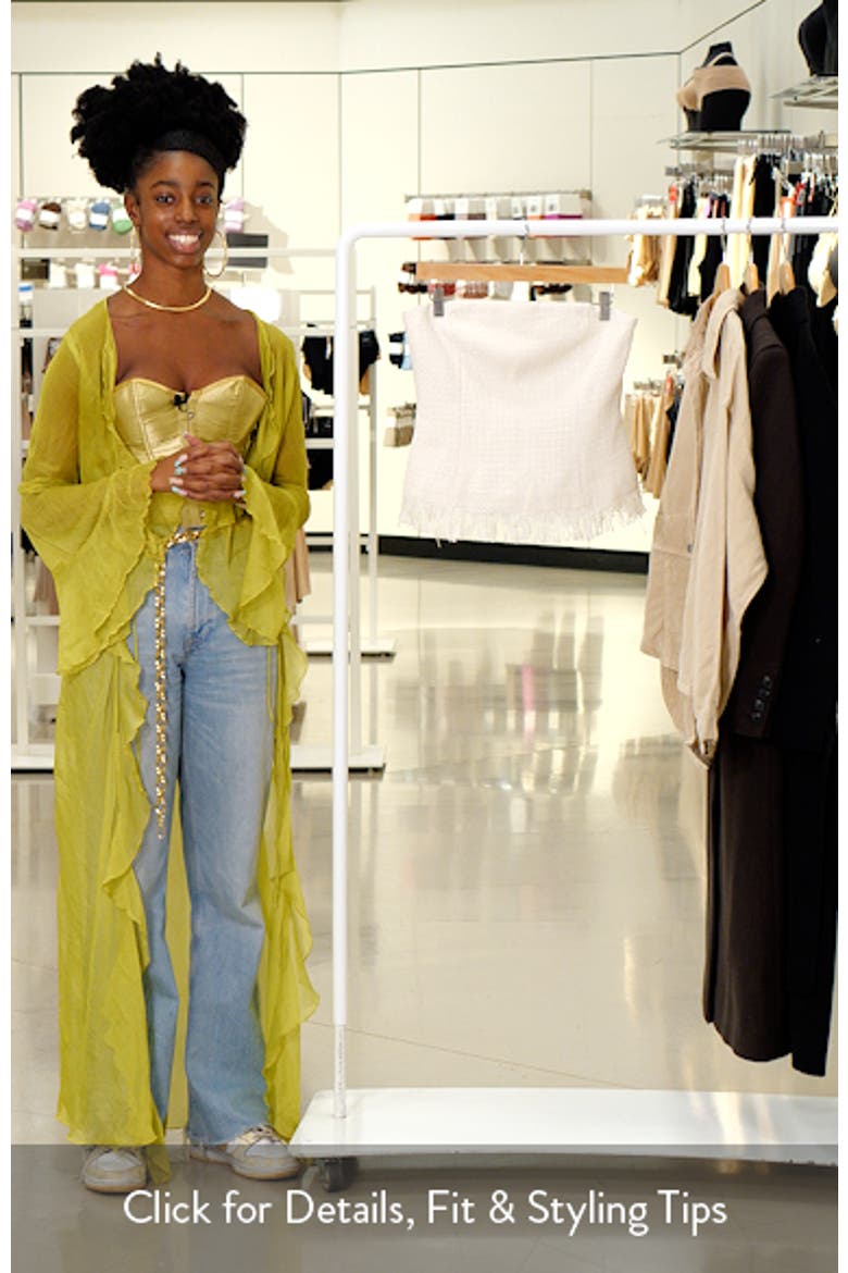 Lorene Strapless Tweed Top video