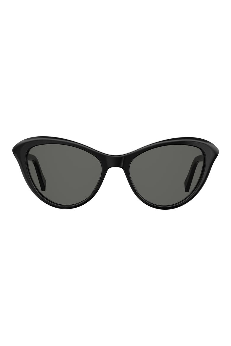 53mm Cat Eye Sunglasses, Main, color, BLACK