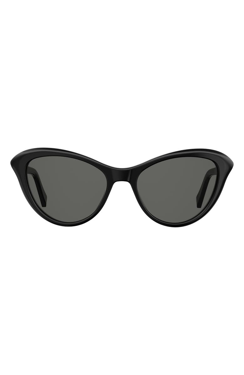 Love Moschino 53mm Cat Eye Sunglasses, Main, color, Black