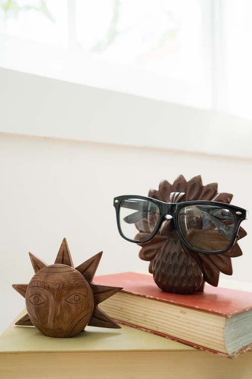 Matr Boomie Peacock Glasses Holder Stand In Brown