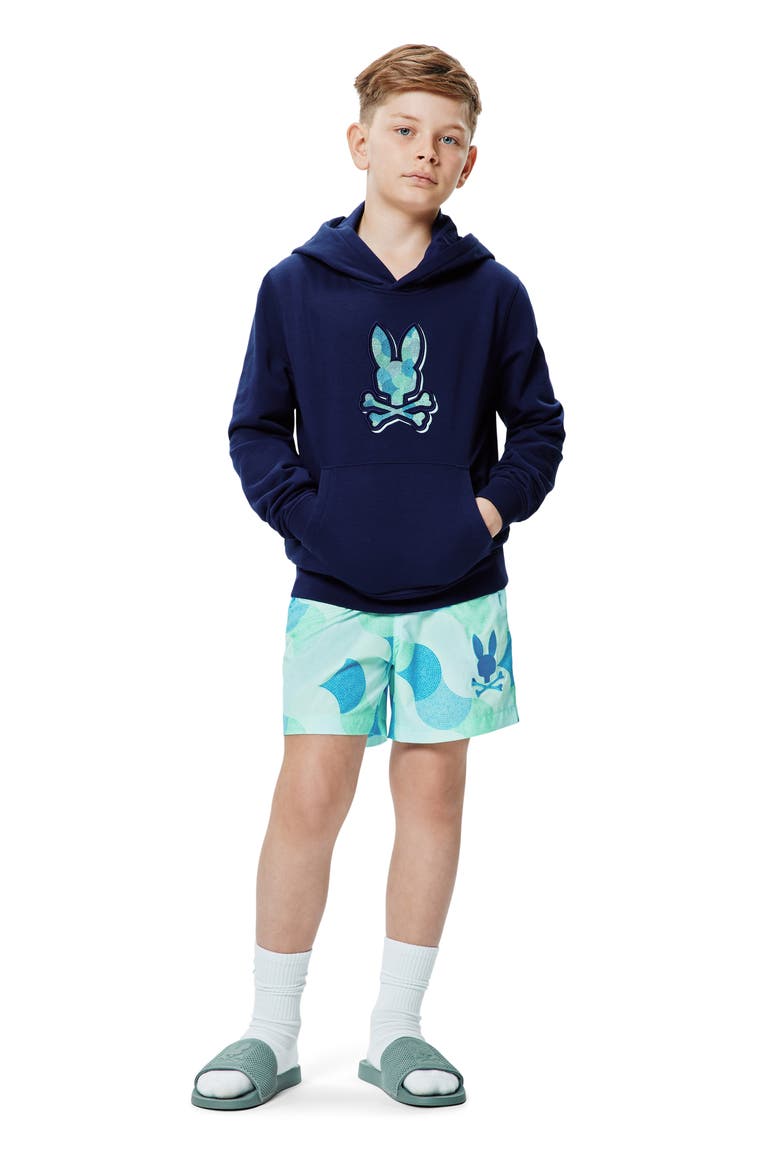 Kids' Ethan Allover Print Swim Trunks, Alternate, color, CABBAGE