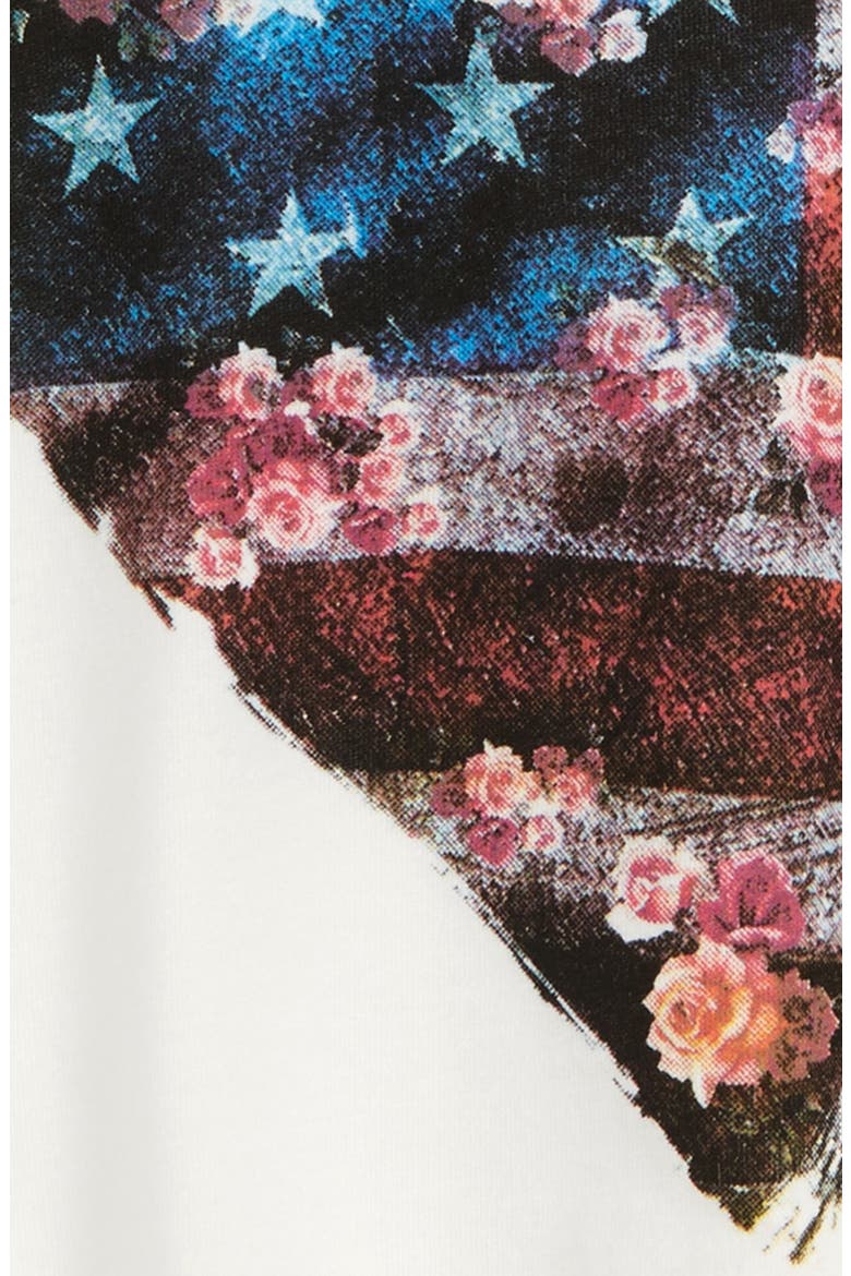 'Heart Flag' Graphic High/Low Hem Tee, Alternate, color, WHITE