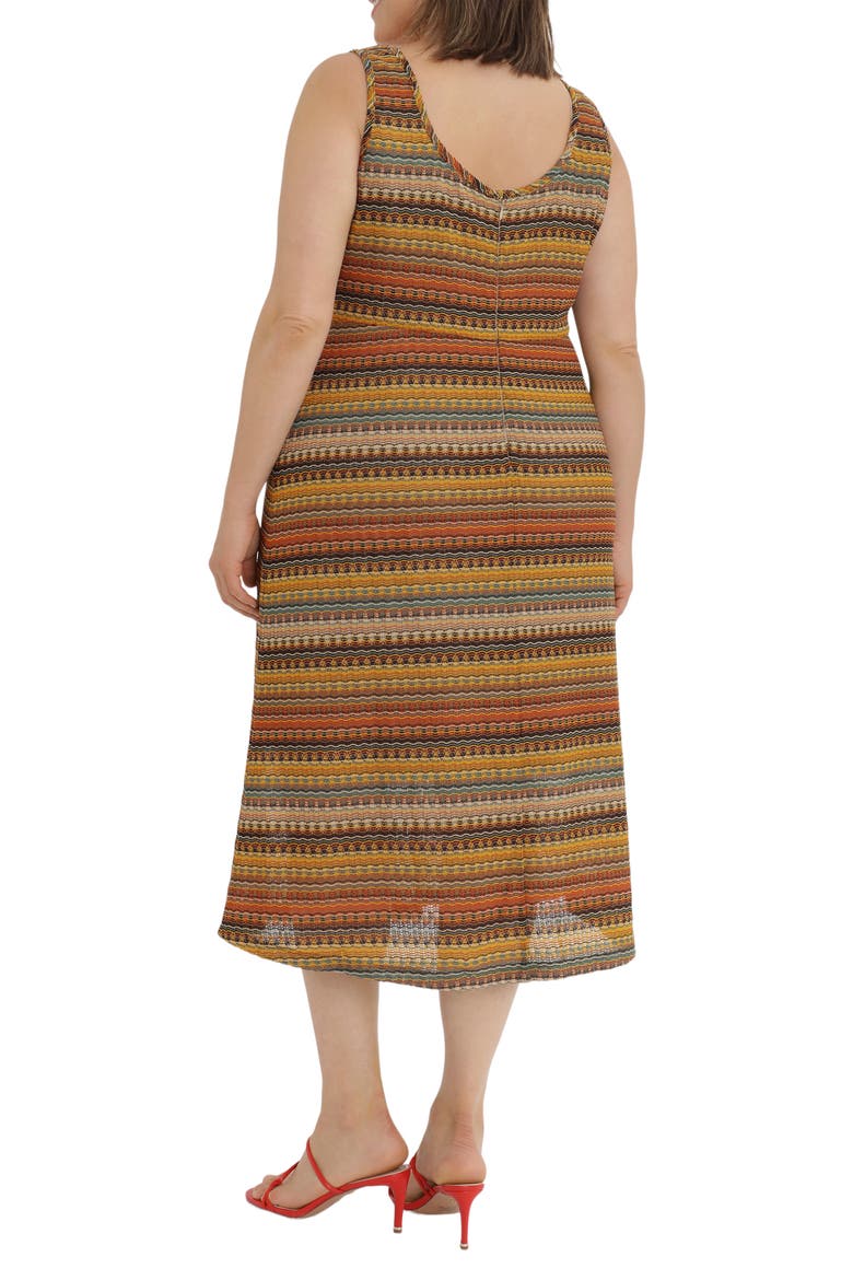 Crochet Sleeveless Midi Dress, Alternate, color, ORANGE/ GREEN/ TAN