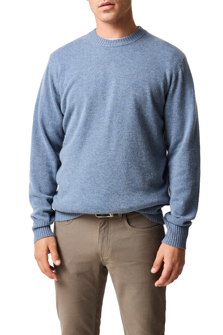 Stewart Island Wool & Cahsmere Crewneck Sweater, Main, color, SURF