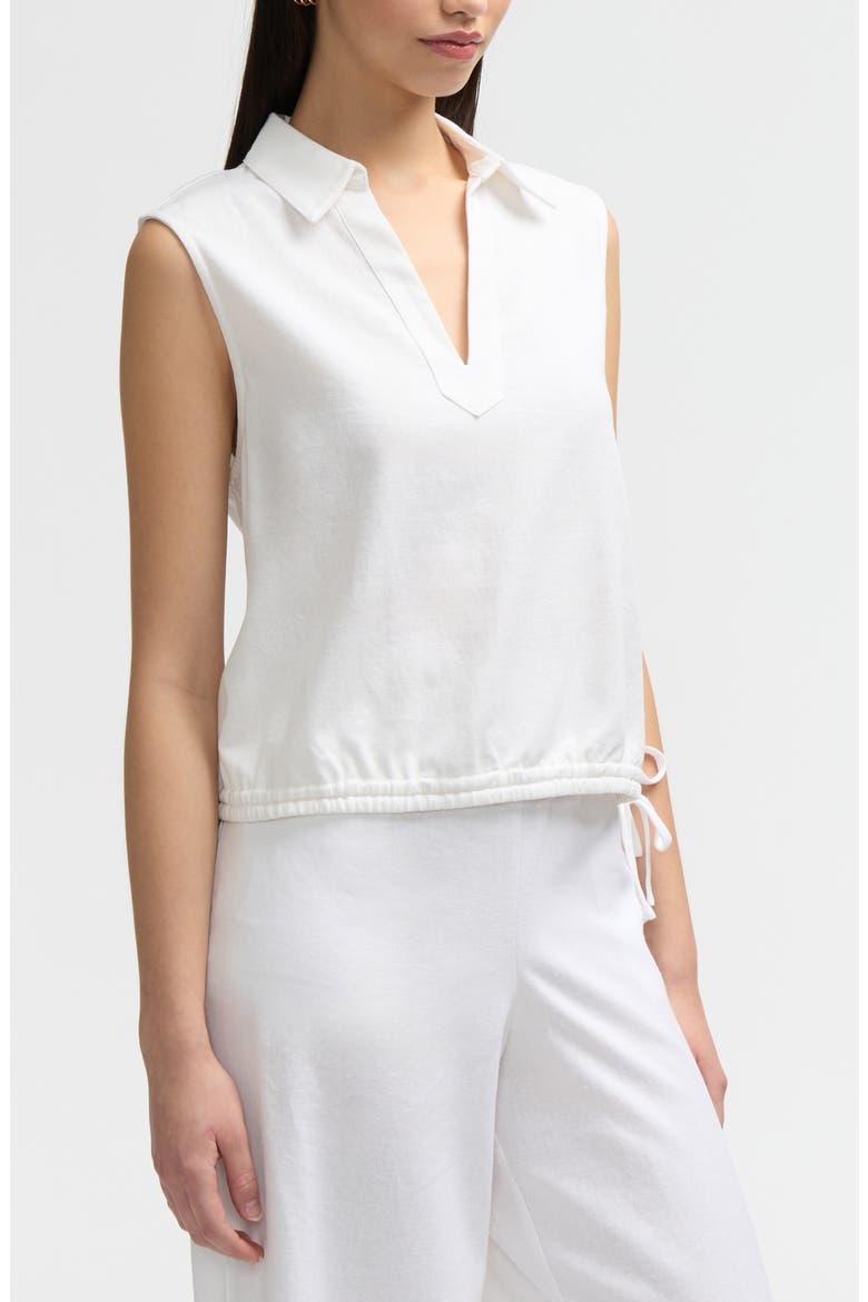 Sleeveless Drawstring Hem Top, Alternate, color, WHITE